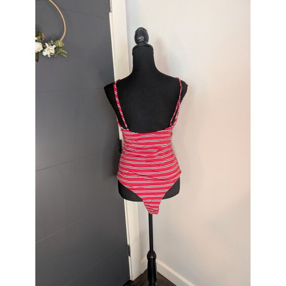 NWT Jun & Ivy Polly Red & White Striped Bodysuit with Adjustable Straps‎ - XL - Picture 2 of 9
